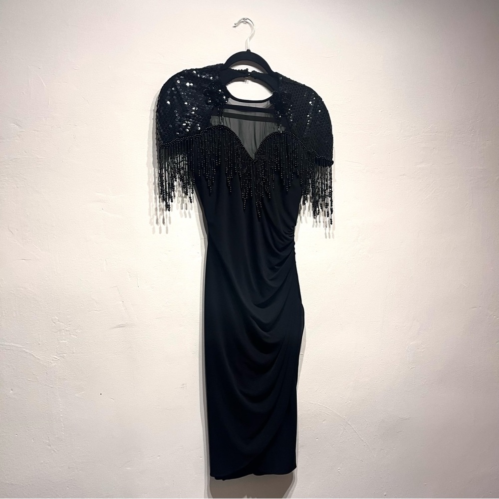 KAREN OKADA vintage 80’s sequin beaded party dress